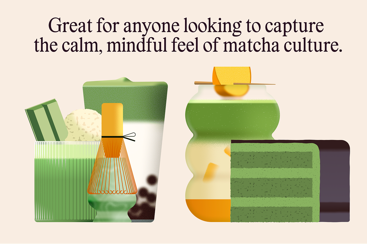 Matcha Illustration Bundle, a Food Illustration by Groovy Goods (Photo 6 of 9)