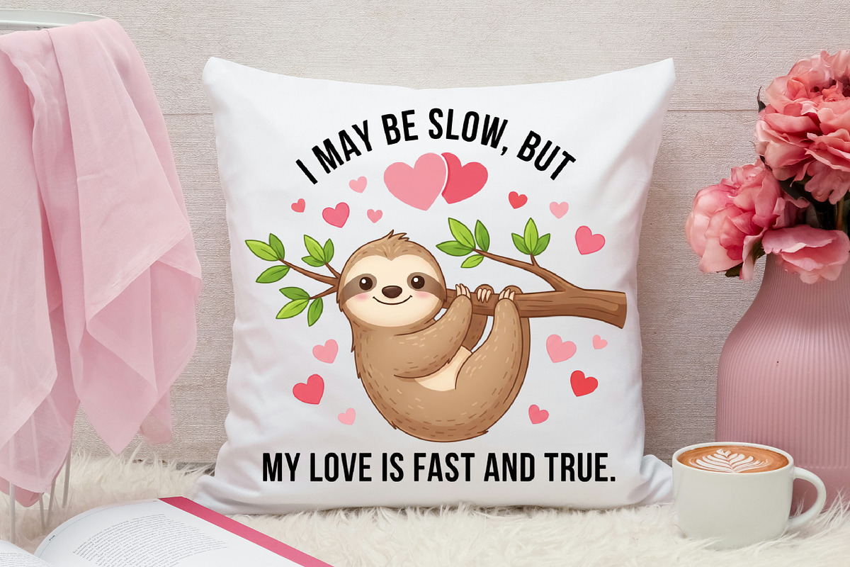 Sloth Valentine Graphic for Sloth, an Illustration by Canvas Craft (Photo 6 of 7)