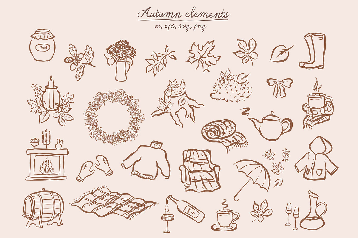 Warm & Whimsy Autumn Hand-Drawn Fall, a Seasonal Illustration by Designwork (Photo 5 of 8)