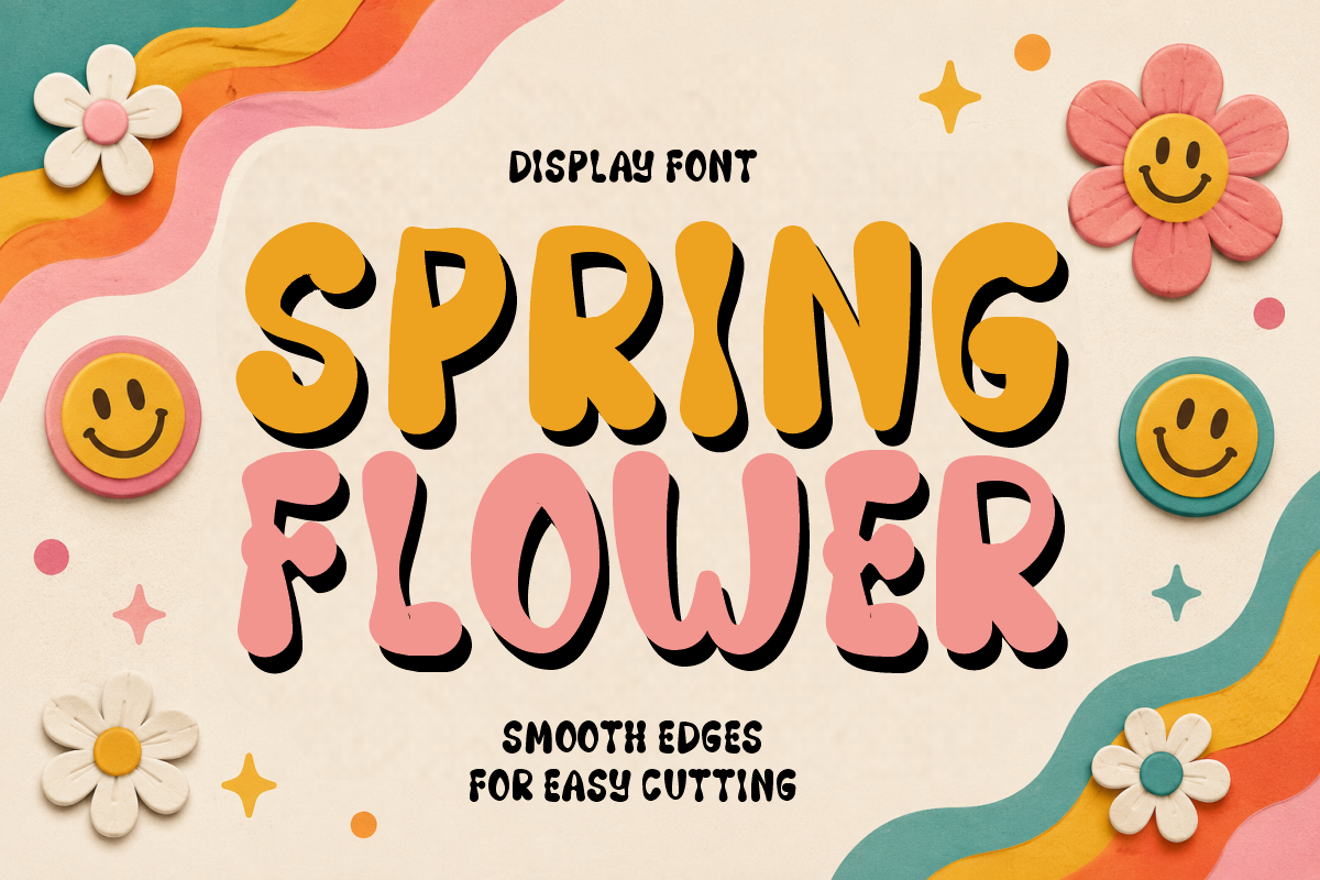 Cute Groovy - Retro 70s Display Font, a Sans Serif Font by KiddoGlyphs Studio (Photo 3 of 5)