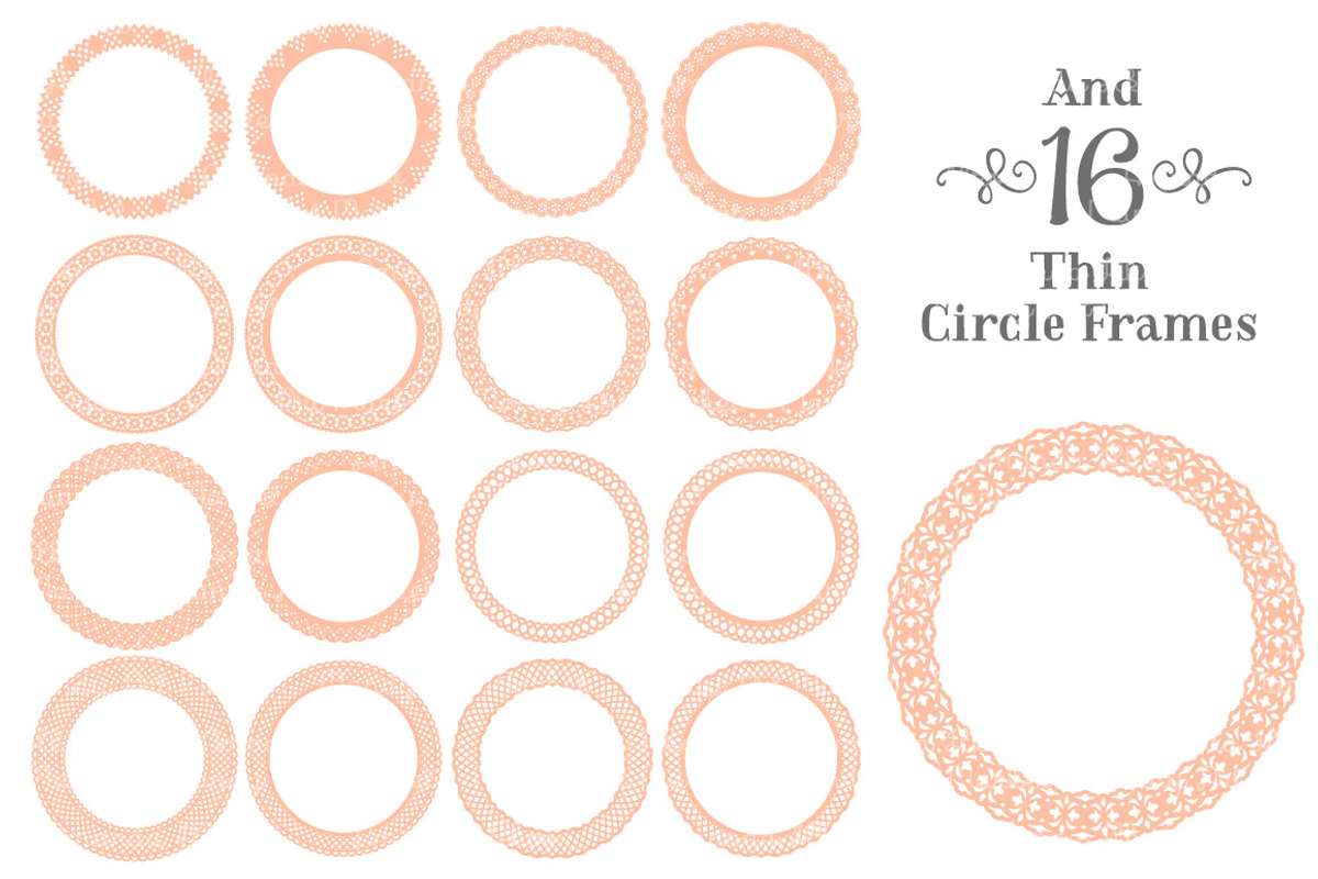 Peach Lace Vector Frames, an Illustration by Amanda Ilkov (Photo 5 of 5)