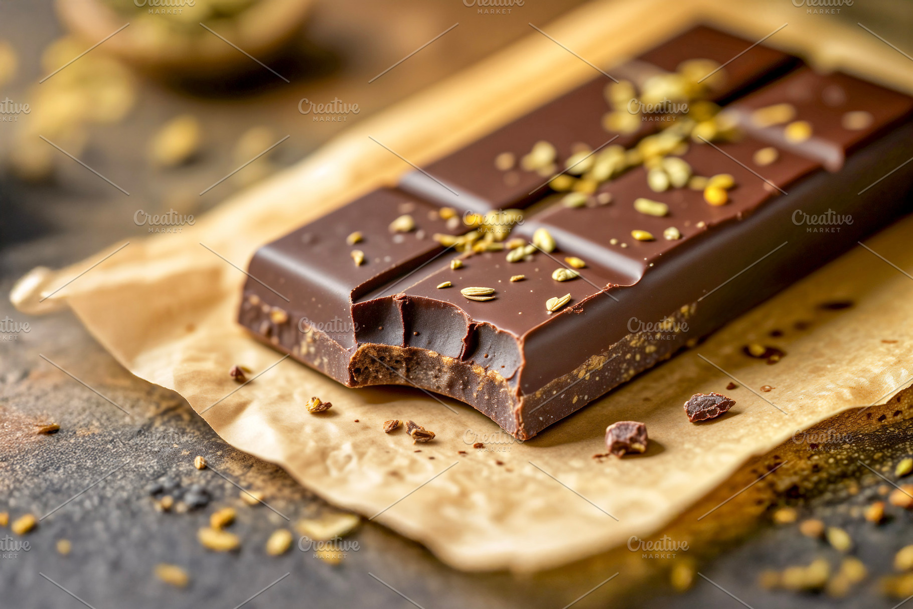 Artisanal dark chocolate bar, a Photo by rarrarorro