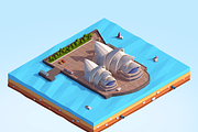 Cartoon Low Poly Sydney Opera House, an Environmental 3D Model by Anton Moek (Thumbnail 2 of 7)