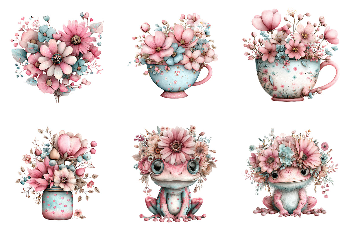 Whimsical spring clipart, an Illustration by SinaCreation (Photo 4 of 11)