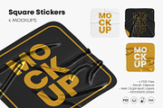 Square Crumpled Stickers Mockup Set, a Print Template by Graphic Bird (Thumbnail 1 of 6)