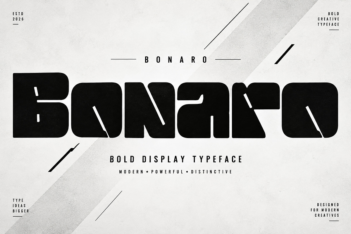 Bonaro — Bold Modern Display Font, a Slab Serif Font by Wow Magic (Photo 1 of 6)
