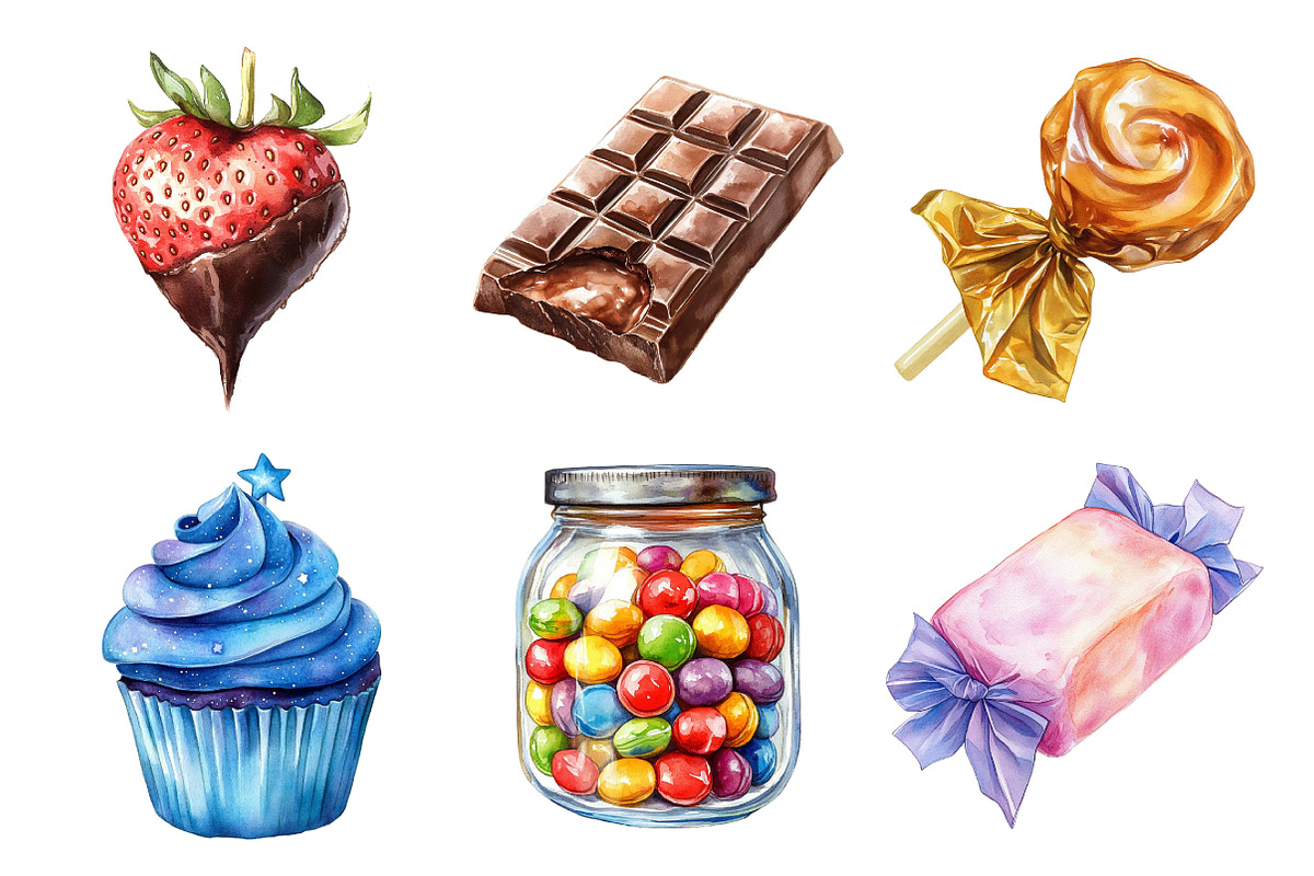 Watercolor Sweets Clipart, an Illustration by Daily.Designs (Photo 5 of 5)