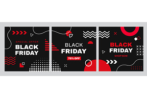 Black friday sale banners, a Decorative Illustration by Vector Tradition