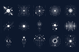 Constellations Stars Moon Space PNG