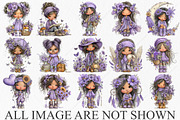 Whimsical Boho Quirky Girl Clipart, a Seasonal Illustration by Canvas Craft (Thumbnail 4 of 10)