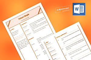 Simple Resume CV MS Word Template