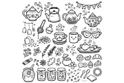 Tea and Coffee Time Doodle Set. Hand, a Food Illustration by Voodz_shop (Thumbnail 1 of 3)