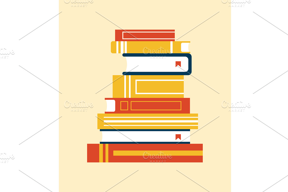 Books Collection with Bookmark, an Object Graphic by robuart