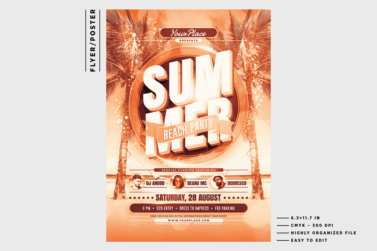 Summer Flyer / Poster, a Flyer Template by Mariux (Photo 2 of 3)