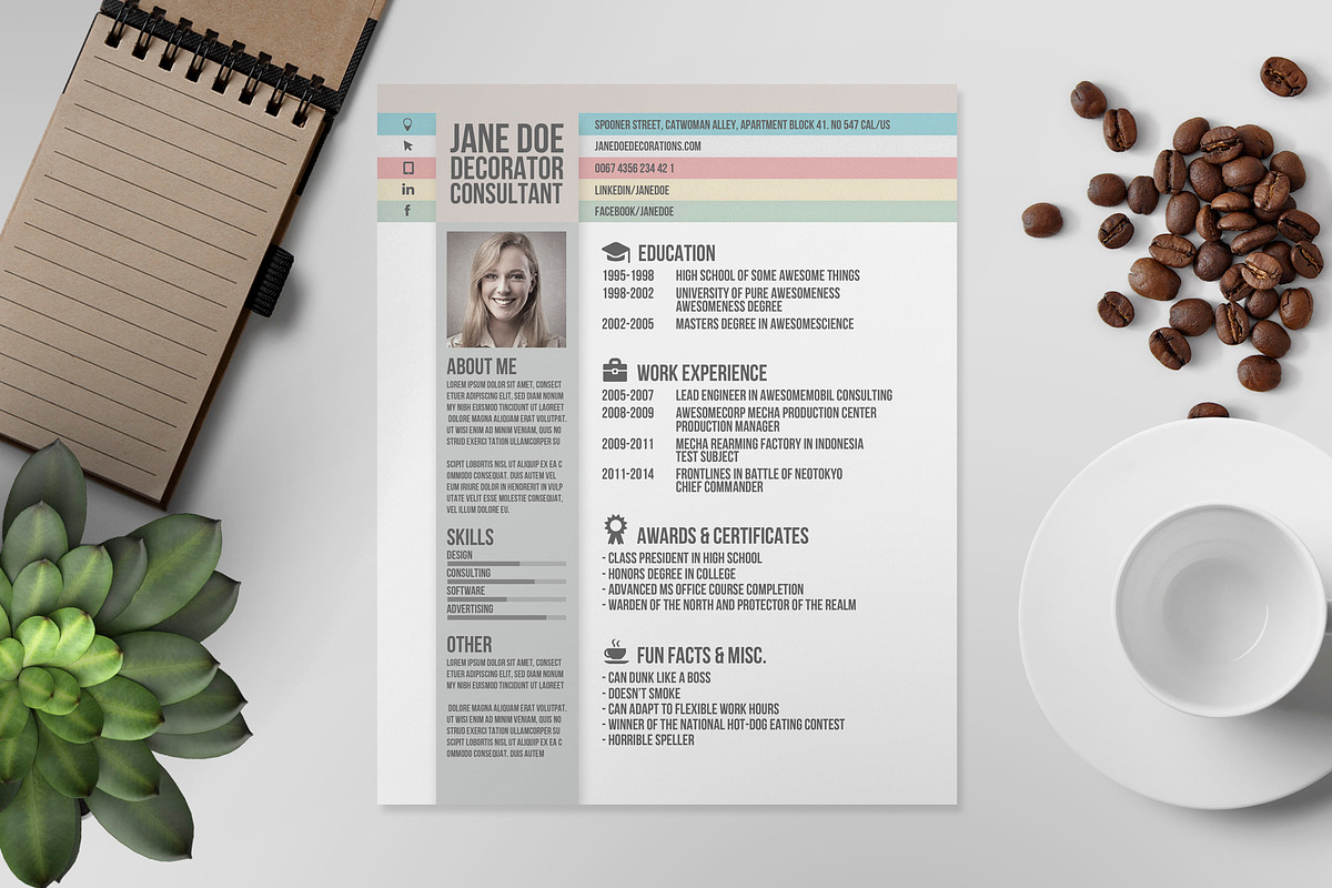 Resume/CV Template V, a Resume Template by Print Forge (Photo 2 of 3)