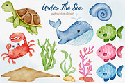 Sea Animals Watercolor Clipart, an Animal Illustration by LuiDesignStudio (Thumbnail 2 of 5)