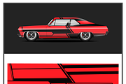 Retro Racing Car Graphic Set, a Transportation Illustration by CarWrap design (Thumbnail 3 of 3)