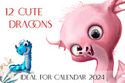 12 Cute Dragons, an Animal Illustration by Eve Farb (Thumbnail 2 of 3)