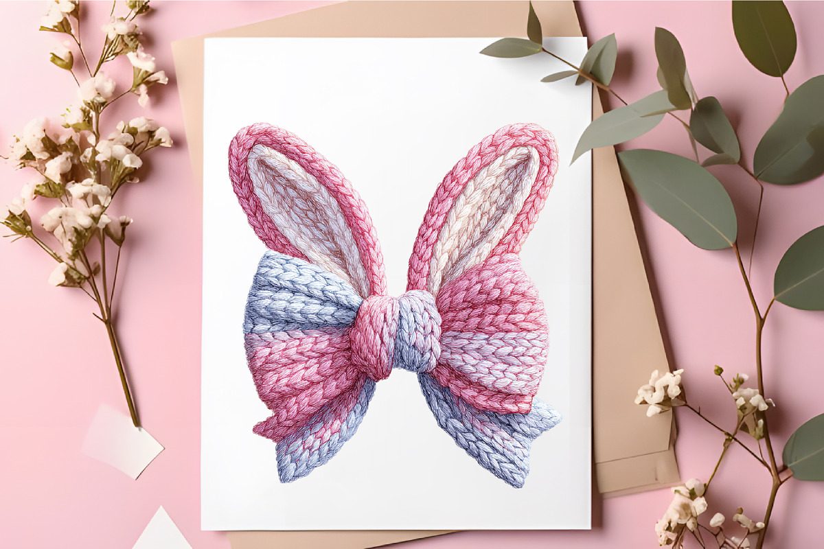 Yarn Crochet Easter Bow PNG Bundle, an Illustration by RobertsArt (Photo 5 of 5)