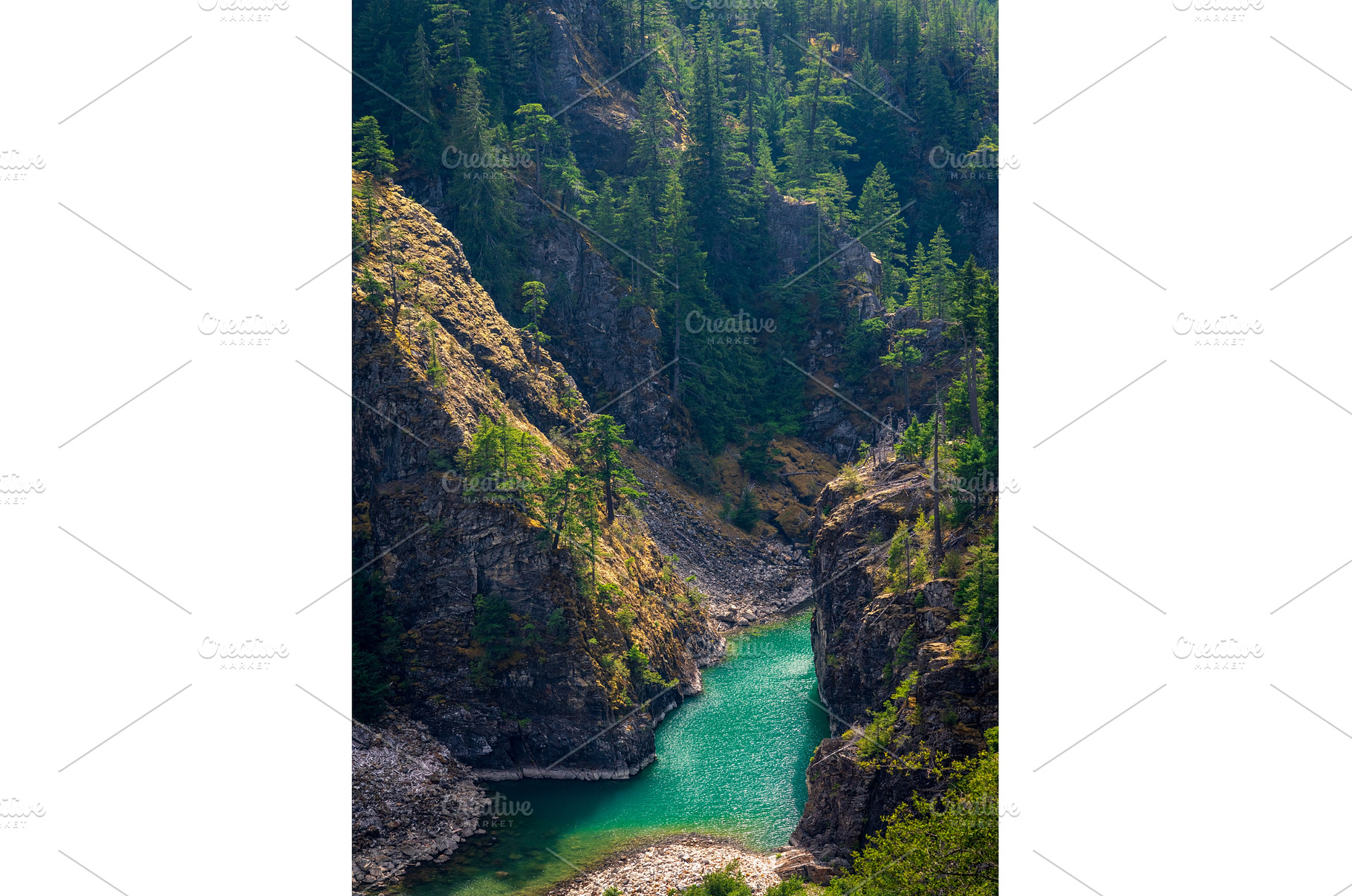 Skagit River below the Diablo Lake, a Nature Photo by Backyard Stock