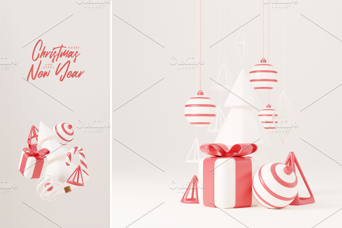 Christmas 3d rendering set, a Holiday Photo by Lunarts Studio (Photo 9 of 9)