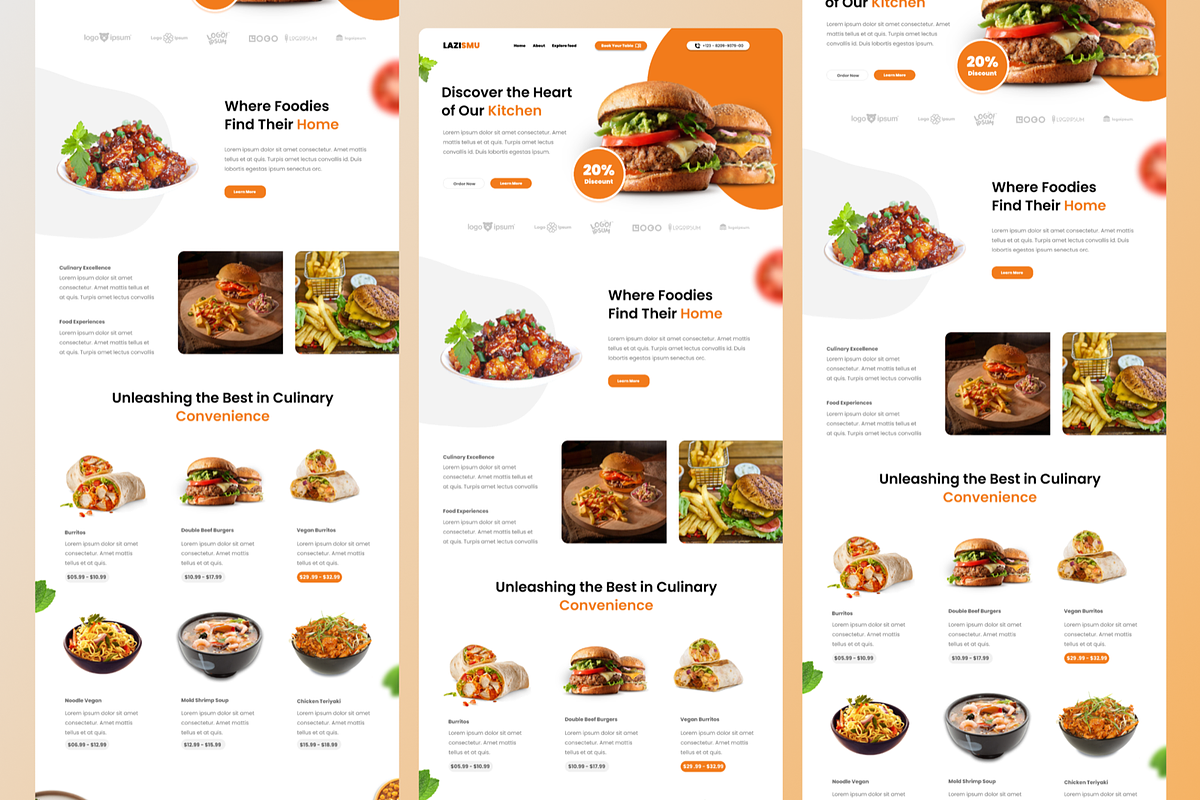 Lazismu - Food Landing Page, a Landing Page Template by SquidPixey (Photo 5 of 5)