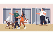 Volunteers & pets at animal shelter, an Animal Illustration by Good Studio (Thumbnail 7 of 10)