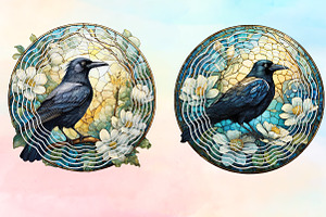 Crow Stained Glass Png Sublimation