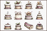 Watercolor Set Christmas Cakes, an Illustration by Sublimation Artist (Thumbnail 3 of 6)
