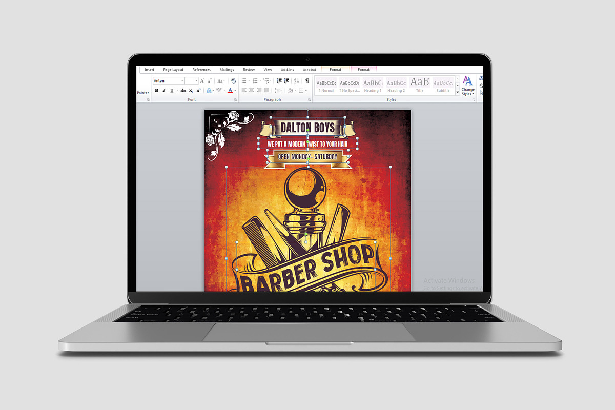 Barber Shop Flyer Template, a Flyer Template by Ultimate Template Shop (Photo 6 of 6)