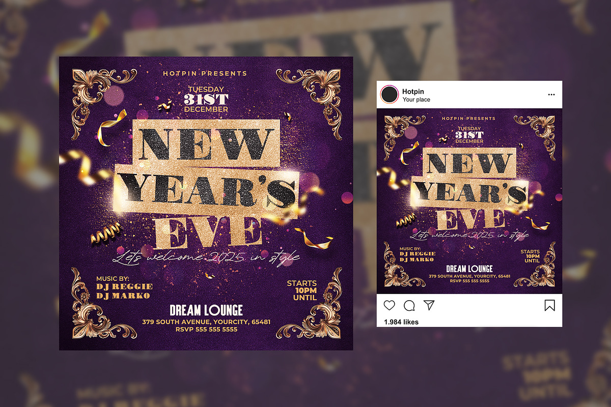 New Year Party Flyer Template, a Flyer Template by Hotpin (Photo 2 of 2)