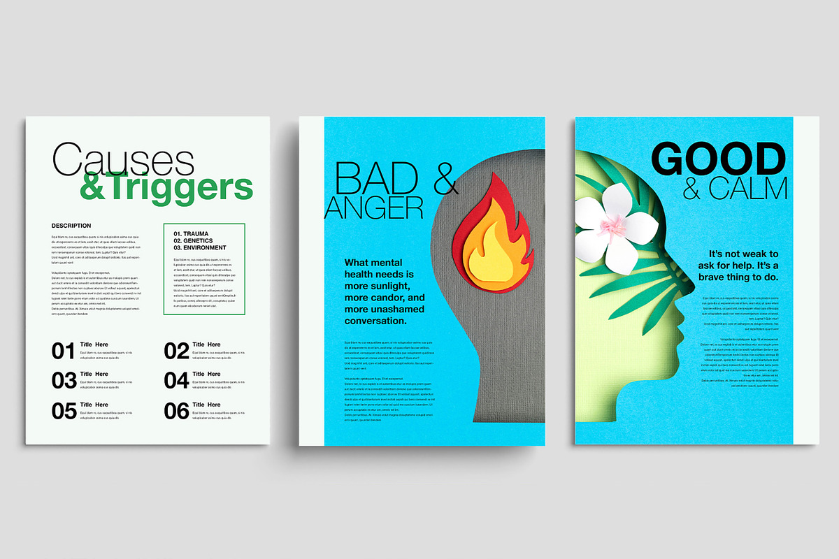 Mental Health Awareness EBook Layout, an UI Kit Template by ContestDesign (Photo 5 of 6)