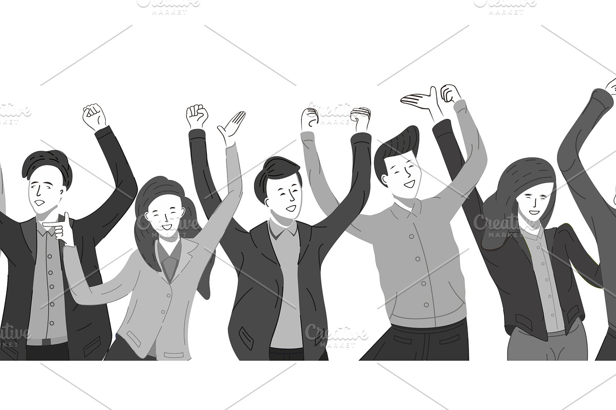 Group celebration of happy team, a Person Illustration by Yayasya (Photo 3 of 3)