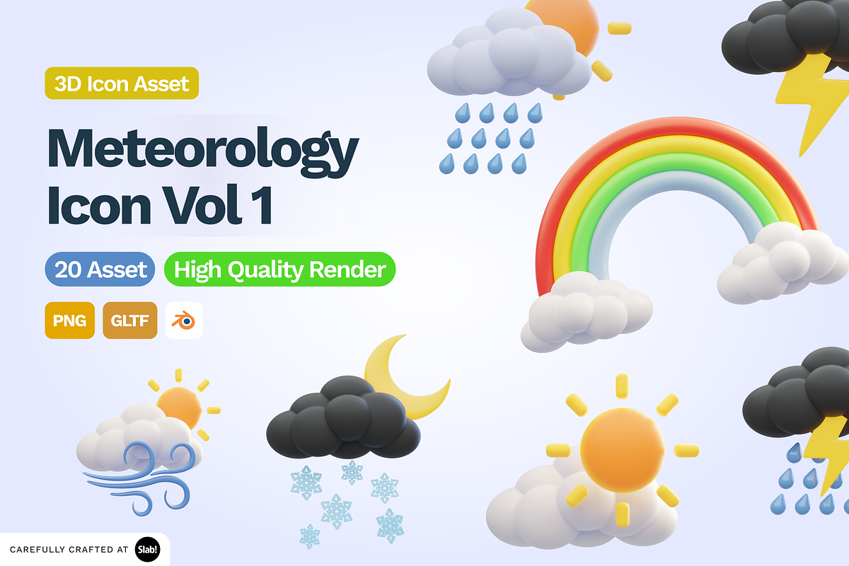 3D Meteorology Icon Vol 1, an Object 3D Model by SLAB! Design (Photo 1 of 4)