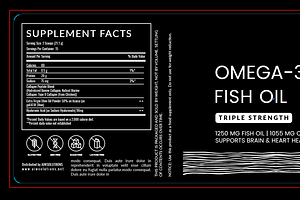 Black Omega Fish Oil Label Template