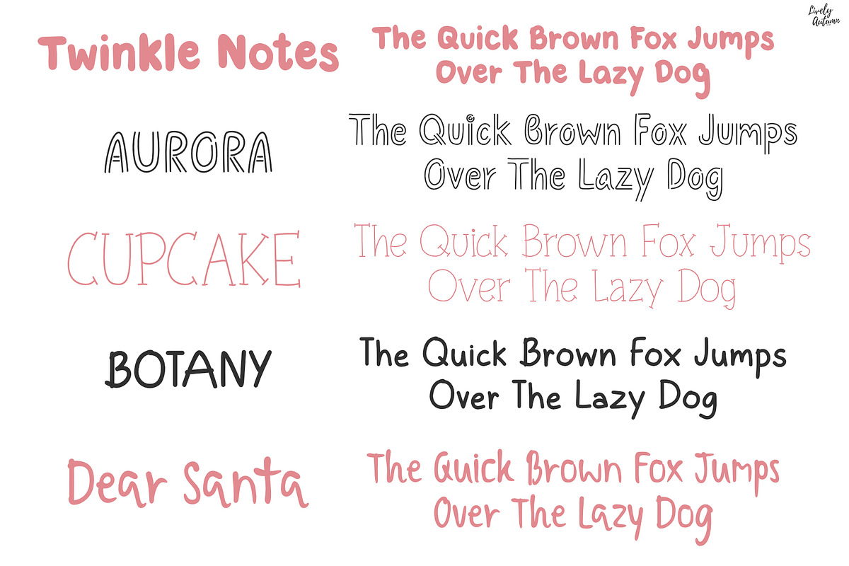 20 Cute Handwritten Fonts Bundle, a Handwritten Font by LivelyAutumn11.11 (Photo 4 of 6)