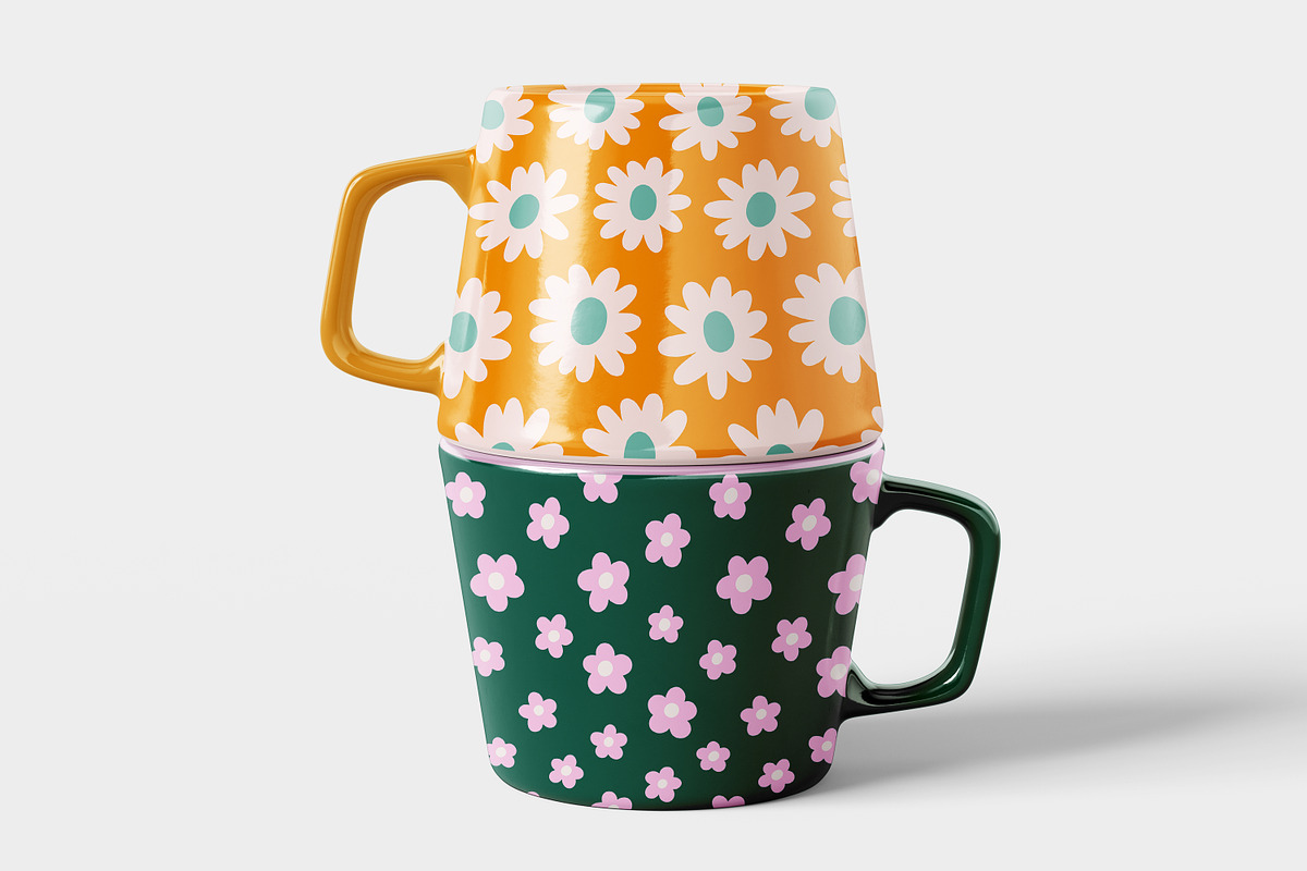 Groovy daisy seamless patterns set, a Pattern Graphic by Good Studio (Photo 10 of 12)