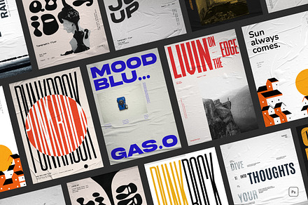Typographic Flyer / Poster Bundle, a Flyer Template by Catkie - Digital Art