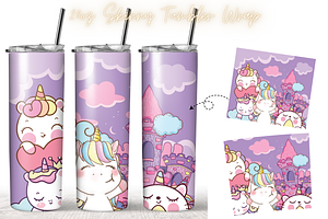 Kawaii Purple 20oz Tumbler Wrap