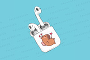 Cute Kawaii Capybaras Valentines Day, an Animal Illustration by Palau (Thumbnail 7 of 12)