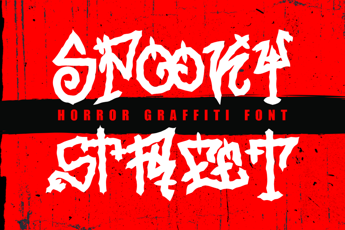 Spooky Street Horror Graffiti Font, a Font by PutraCetol Studio (Photo 1 of 5)