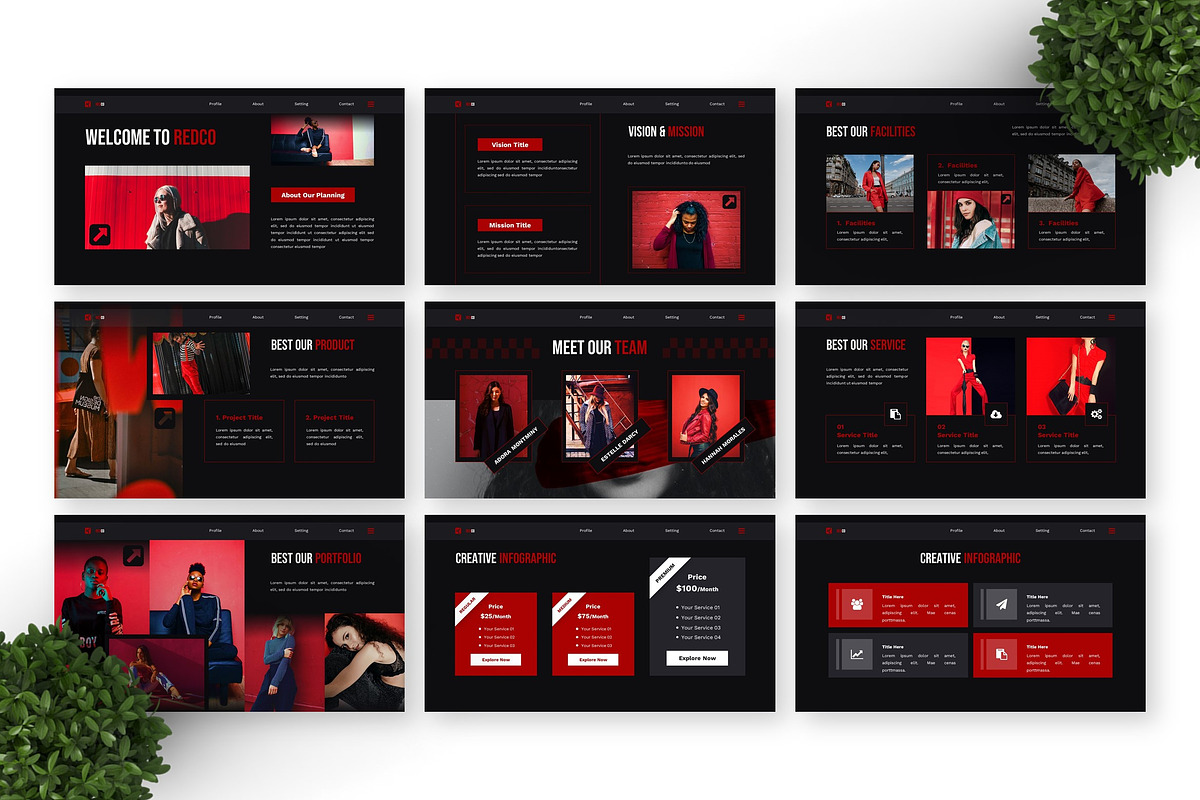 Redco - Red Fashion Powerpoint, a Presentation Template by Deepslide Studio (Photo 6 of 6)