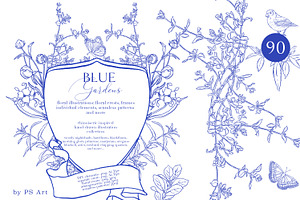 Blue Gardens Chinoiserie set