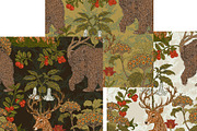 Woodland Bear and Deer Botanical, a Pattern Graphic by NayaChu (Thumbnail 4 of 9)