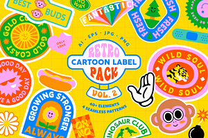 Retro Cartoon Label Pack Vol. 2