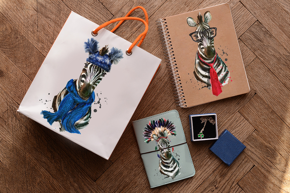 Set zebra portraits .4 styles, an Animal Illustration by art_mouse (Photo 8 of 8)