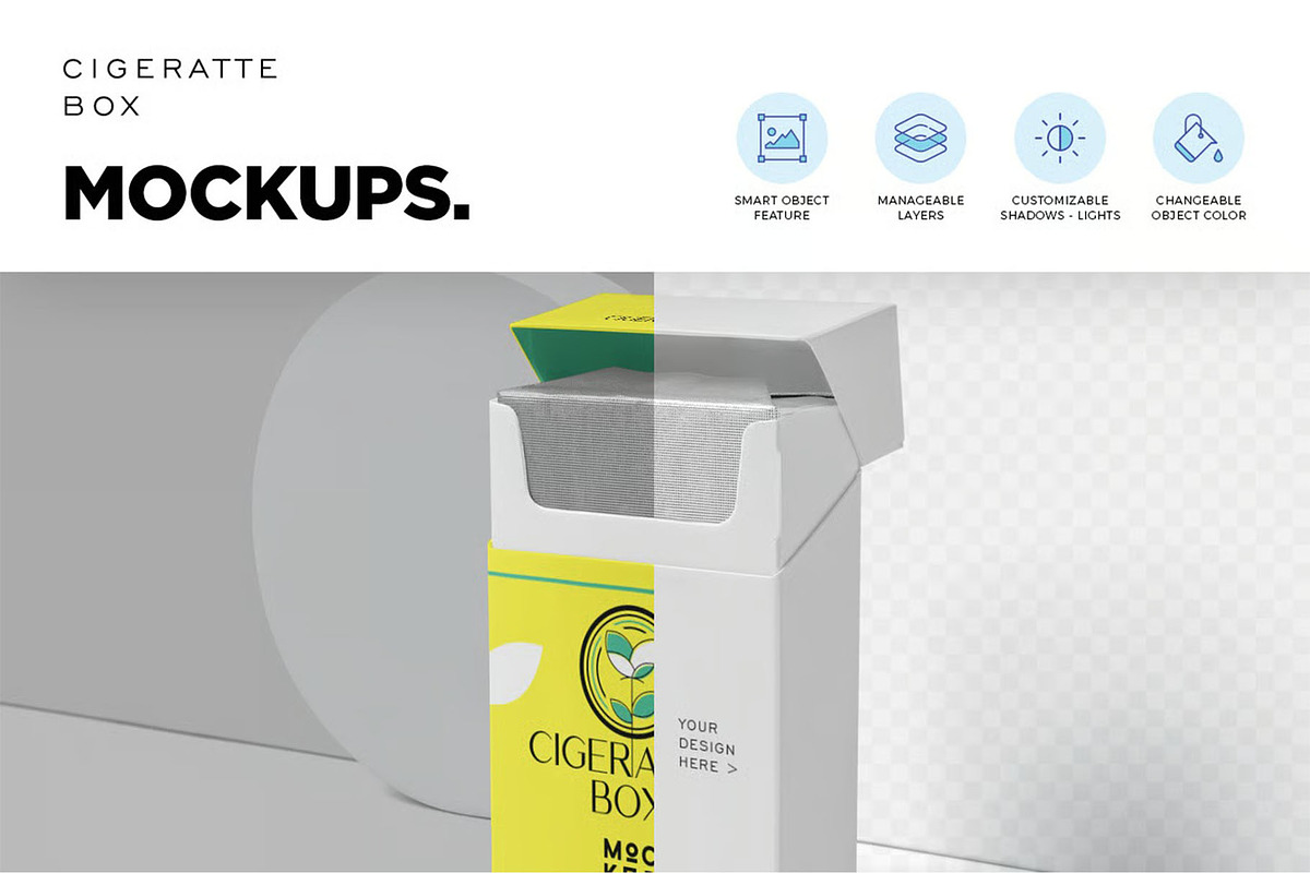 Cigarette Pack Mockups, a Product Mockup by megostudi0 (Photo 6 of 7)