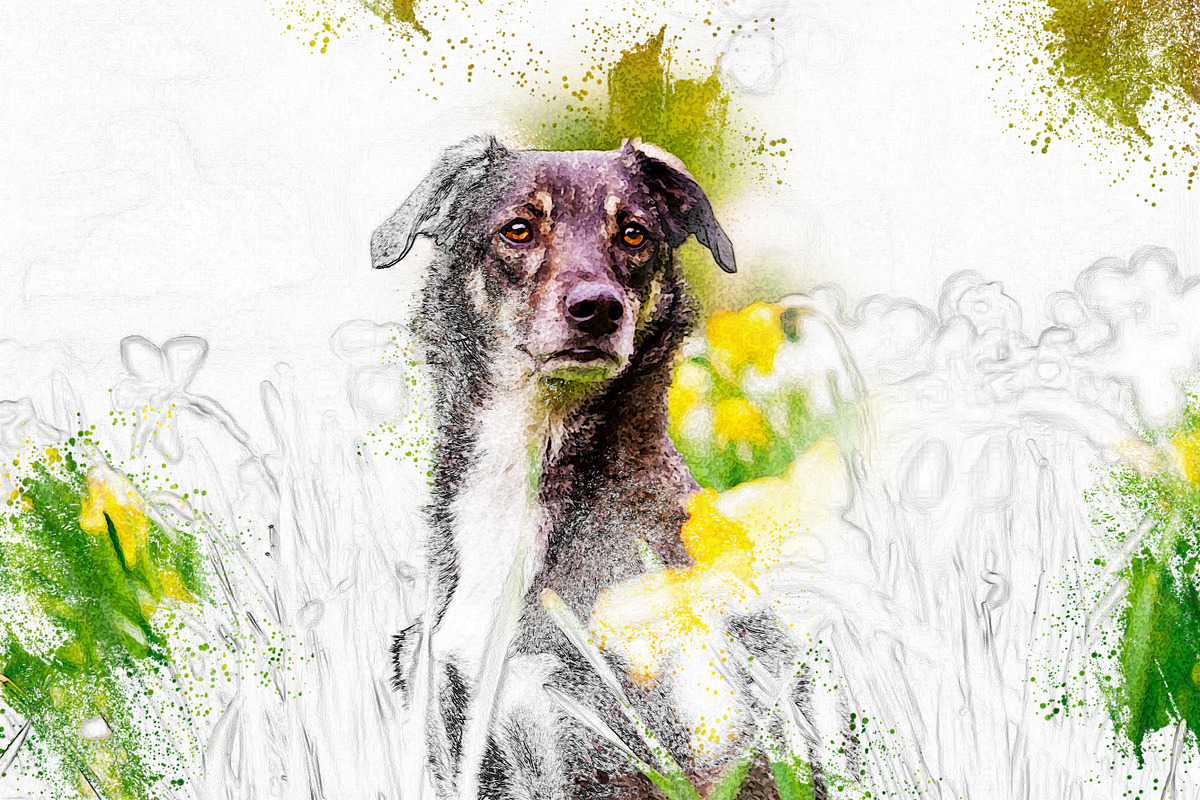 Watercolor Sketch Photoshop Action, an Action Add-On by Grishka89 (Photo 7 of 9)