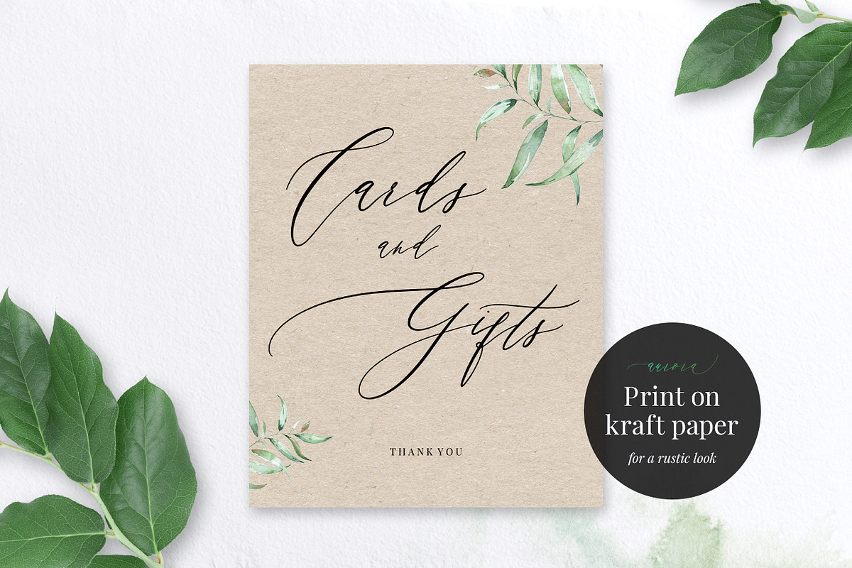 Cards and Gifts Sign, Aurora, an Invitation Template by Alice Bluefox (Photo 2 of 6)