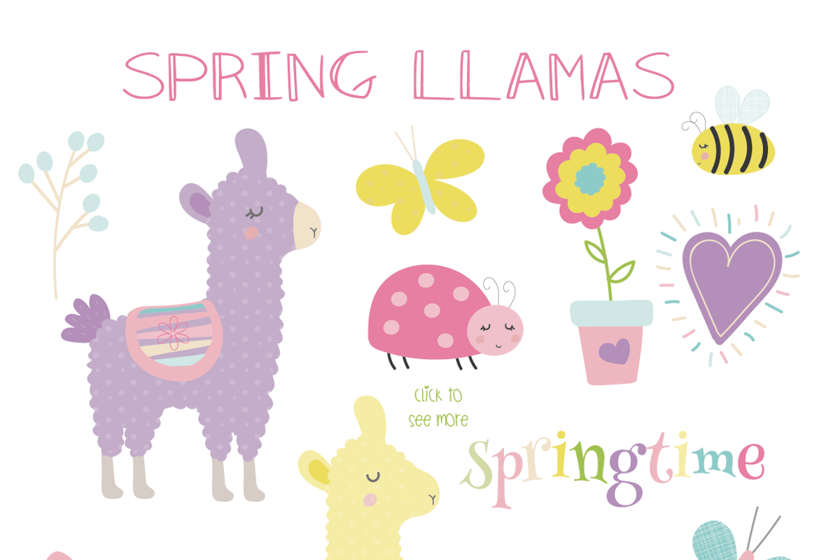 Spring llama, a Decorative Illustration by Poppymoondesign (Photo 2 of 2)